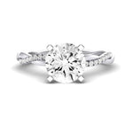 Iris Diamond Matching Band Only (does Not Include Engagement Ring) For Ring With Round Center whitegold