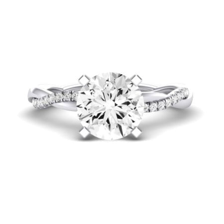 Iris Diamond Matching Band Only (does Not Include Engagement Ring) For Ring With Round Center whitegold
