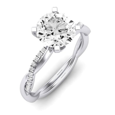 Iris Diamond Matching Band Only (does Not Include Engagement Ring) For Ring With Round Center whitegold