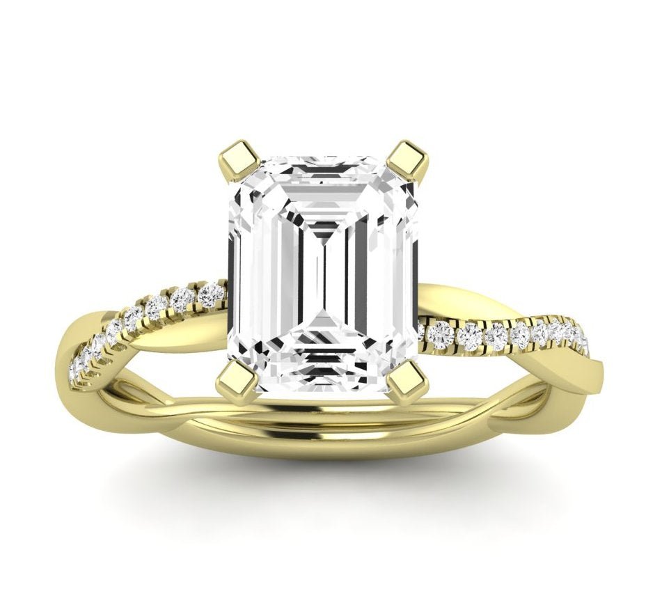 Iris Emerald Diamond Engagement Ring (Lab Grown Igi Cert) yellowgold