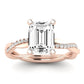 Iris Emerald Diamond Engagement Ring (Lab Grown Igi Cert) rosegold