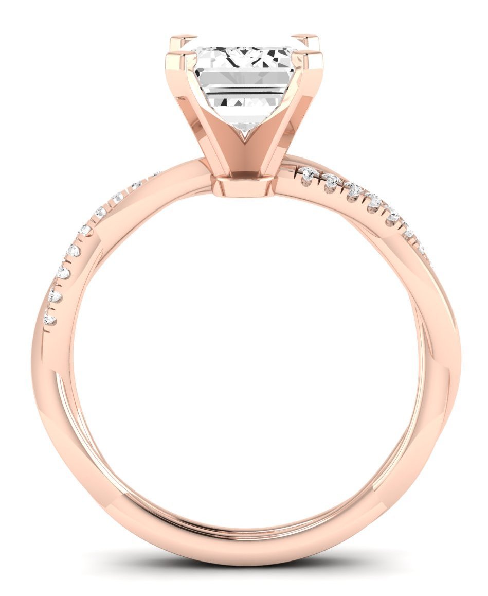 Iris Emerald Diamond Engagement Ring (Lab Grown Igi Cert) rosegold