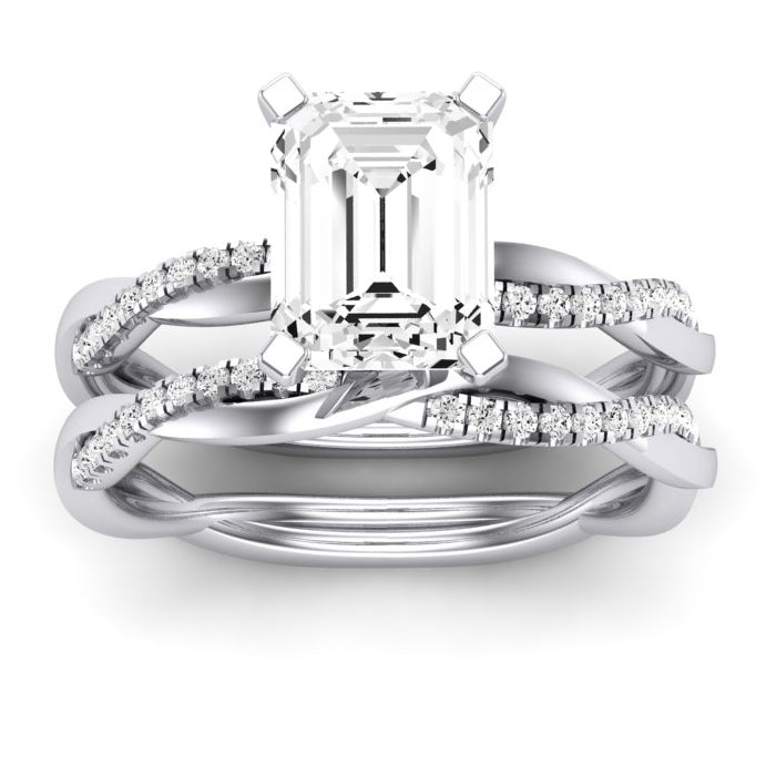 2.00 ct - Iris - Emerald Moissanite Bridal Set