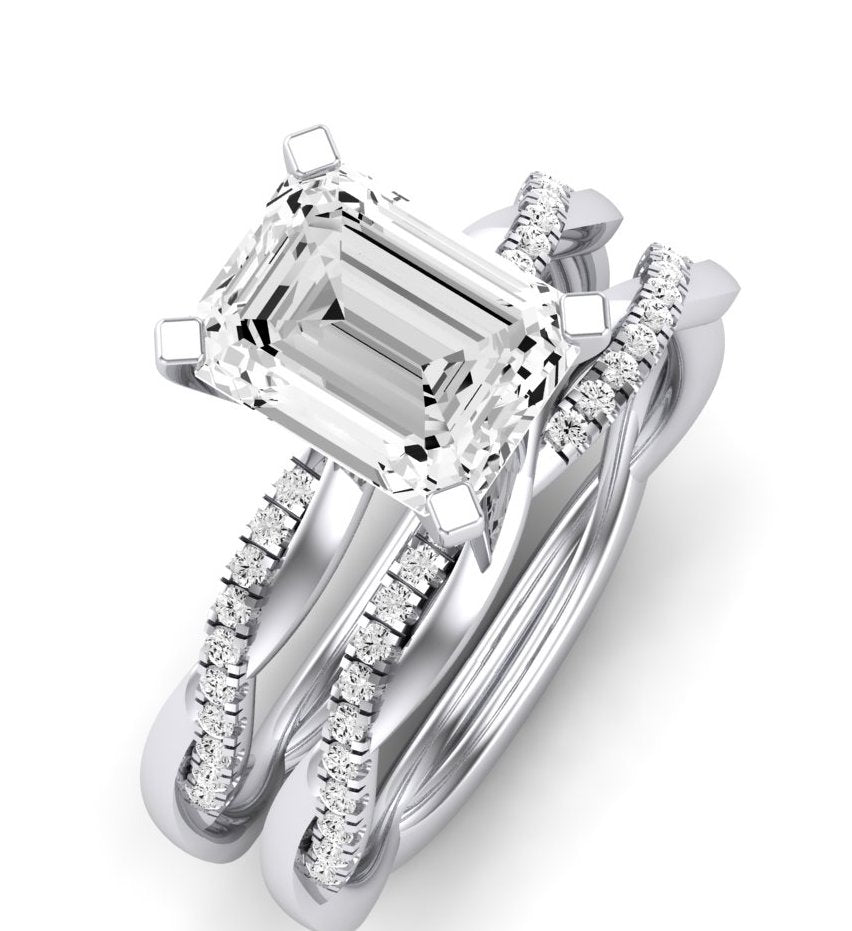 Iris Emerald Moissanite Bridal Set whitegold