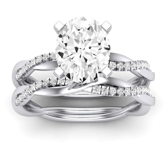 1.00 ct - Iris - GIA Natural Oval Diamond Bridal Set