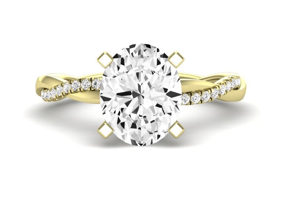 Iris Oval Diamond Engagement Ring (Lab Grown Igi Cert) yellowgold