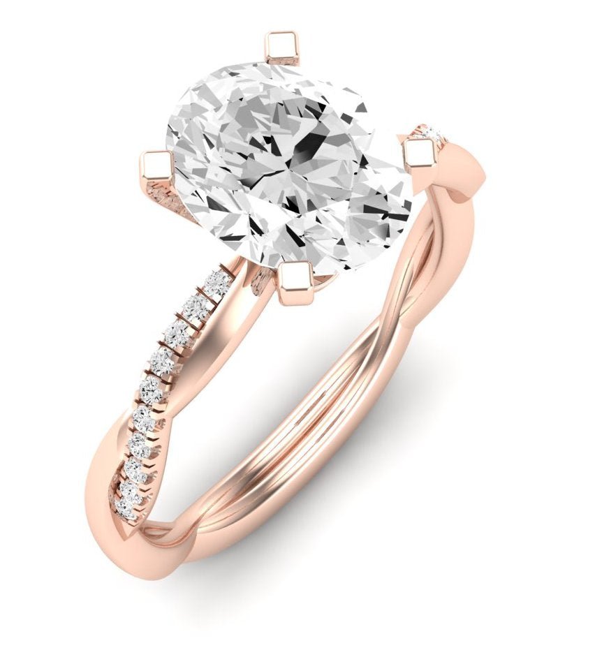 Iris Oval Diamond Engagement Ring (Lab Grown Igi Cert) rosegold