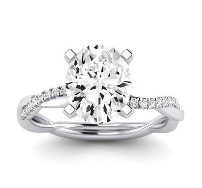 Iris Oval Diamond Engagement Ring (Lab Grown Igi Cert) whitegold