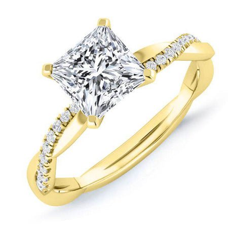 Iris Princess Diamond Engagement Ring (Lab Grown Igi Cert) yellowgold