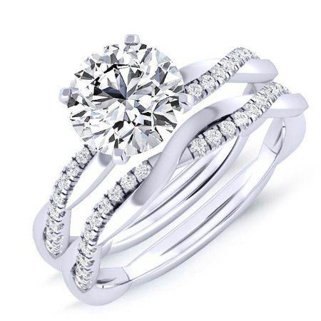 1.00 ct - Iris - GIA Natural Round Diamond Bridal Set