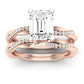 Iris Moissanite Matching Band Only (does Not Include Engagement Ring) For Ring With Emerald Center rosegold