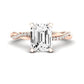 Iris Moissanite Matching Band Only (does Not Include Engagement Ring) For Ring With Emerald Center rosegold