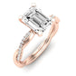 Iris Moissanite Matching Band Only (does Not Include Engagement Ring) For Ring With Emerald Center rosegold