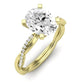 Iris Moissanite Matching Band Only (does Not Include Engagement Ring) For Ring With Oval Center yellowgold