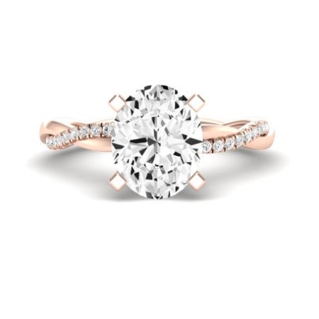 Iris Moissanite Matching Band Only (does Not Include Engagement Ring) For Ring With Oval Center rosegold