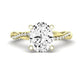 Iris Moissanite Matching Band Only (does Not Include Engagement Ring) For Ring With Oval Center yellowgold