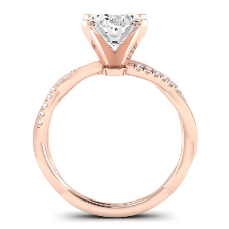 Iris Moissanite Matching Band Only (does Not Include Engagement Ring) For Ring With Oval Center rosegold