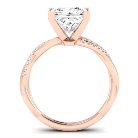 Iris Moissanite Matching Band Only (does Not Include Engagement Ring) For Ring With Princess Center rosegold