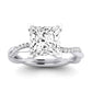 Iris Moissanite Matching Band Only (does Not Include Engagement Ring) For Ring With Princess Center whitegold