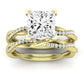 Iris Moissanite Matching Band Only (does Not Include Engagement Ring) For Ring With Princess Center yellowgold