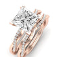 Iris Moissanite Matching Band Only (does Not Include Engagement Ring) For Ring With Princess Center rosegold