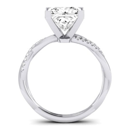 Iris Moissanite Matching Band Only (does Not Include Engagement Ring) For Ring With Princess Center whitegold