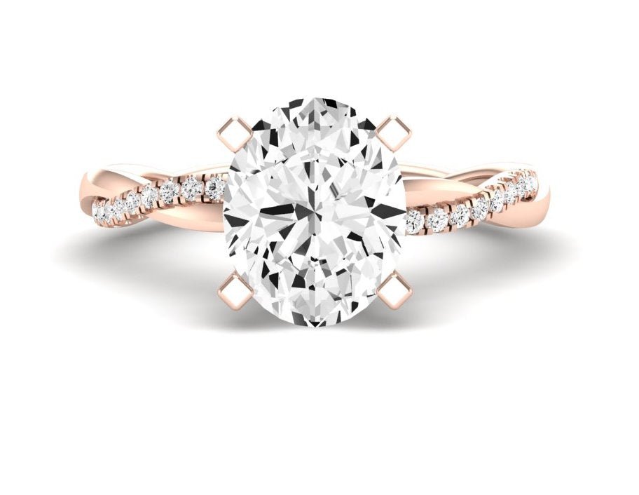 Iris Oval Diamond Engagement Ring (Lab Grown Igi Cert) rosegold