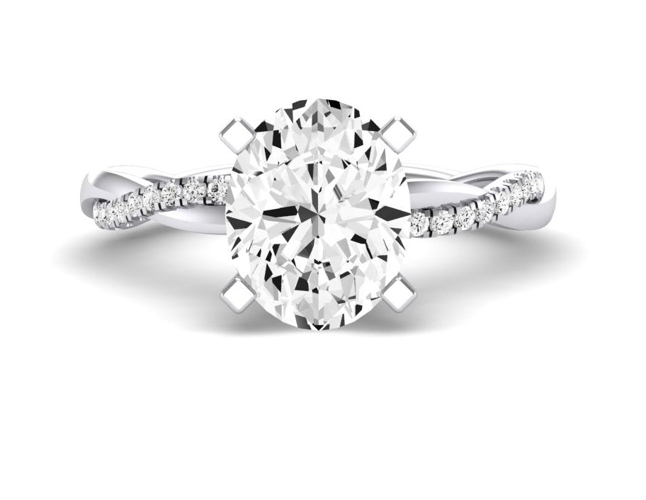 Iris Oval Diamond Engagement Ring (Lab Grown Igi Cert) whitegold