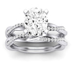 Iris Oval Moissanite Bridal Set whitegold