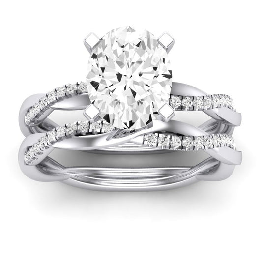 Iris Oval Moissanite Bridal Set whitegold