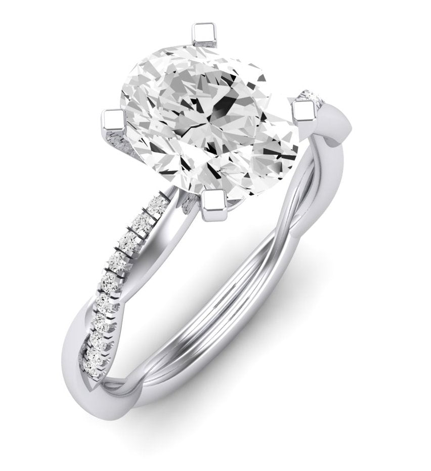 Iris Oval Moissanite Engagement Ring whitegold