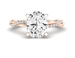 Iris Oval Moissanite Engagement Ring rosegold