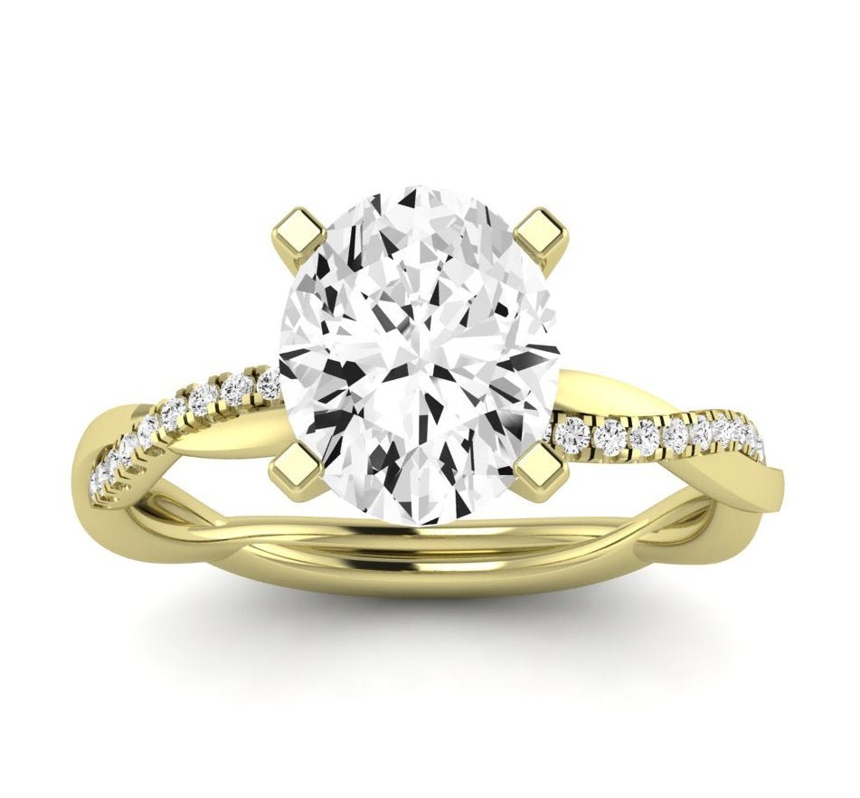 Iris Oval Moissanite Engagement Ring yellowgold