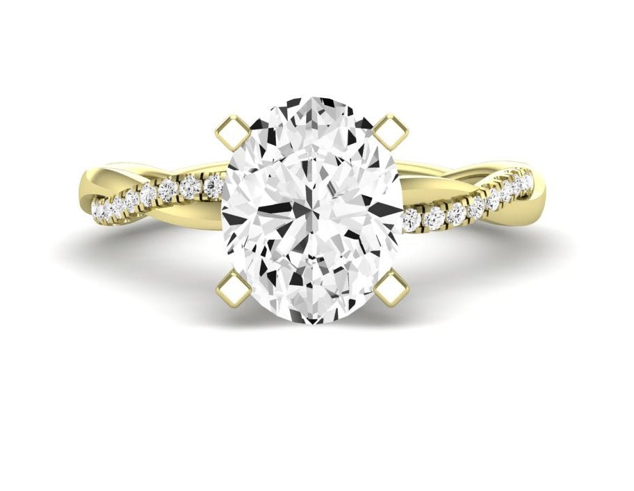 Iris Oval Moissanite Engagement Ring yellowgold