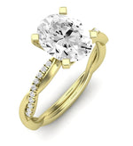Iris Oval Moissanite Engagement Ring yellowgold