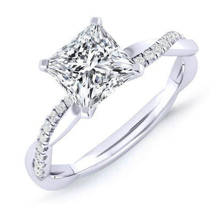 Iris Princess Diamond Engagement Ring (Lab Grown Igi Cert) whitegold