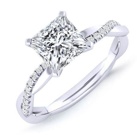 Iris Princess Diamond Engagement Ring (Lab Grown Igi Cert) whitegold