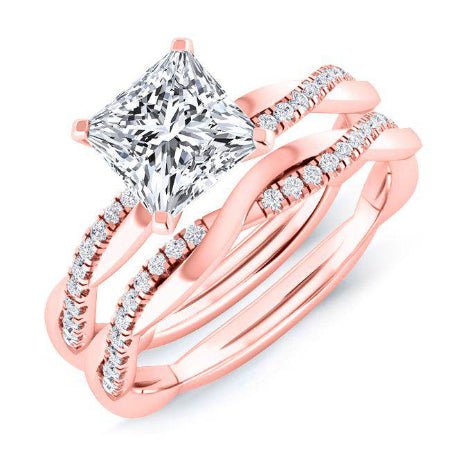 Iris Princess Moissanite Bridal Set rosegold