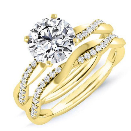 Iris Round Diamond Bridal Set (Lab Grown Igi Cert) yellowgold