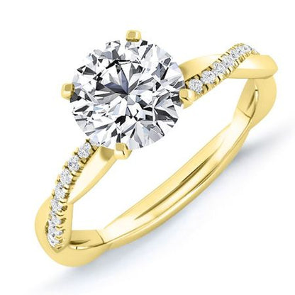 Iris Round Diamond Bridal Set (Lab Grown Igi Cert) yellowgold