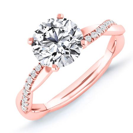 Iris Round Moissanite Bridal Set rosegold