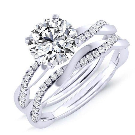 Iris Round Moissanite Bridal Set whitegold