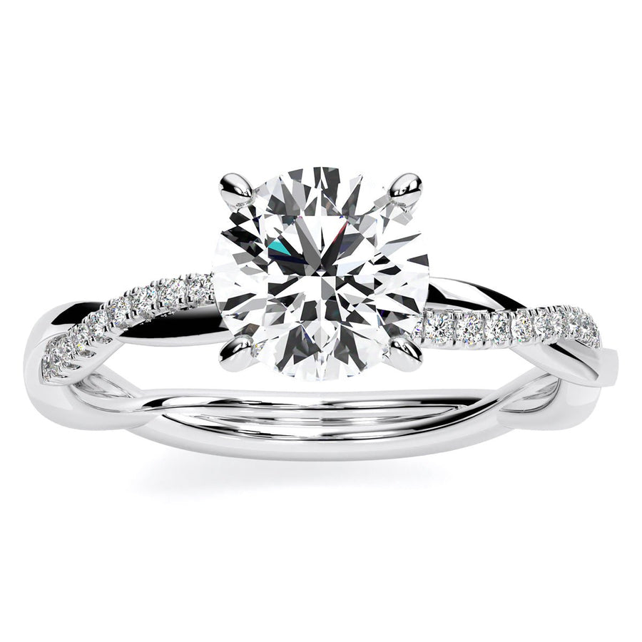 1.00 ct - Iris - Round Moissanite Engagement Ring