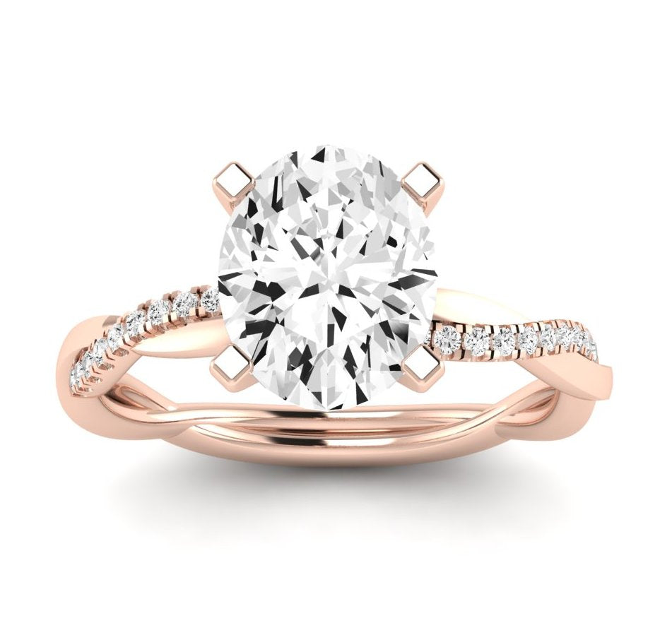 Iris Oval Diamond Engagement Ring (Lab Grown Igi Cert) rosegold