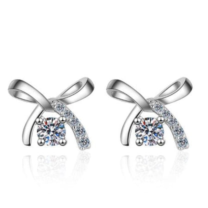 Isabel Round Diamond Stud Earrings whitegold