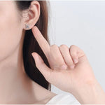 Isabel Round Moissanite Stud Earrings whitegold