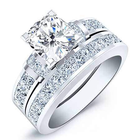 Ivy Moissanite Matching Band Only (engagement Ring Not Included) For Ring With Cushion Center whitegold