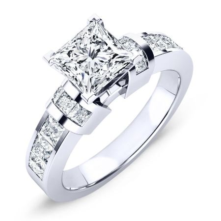 Ivy Moissanite Matching Band Only (engagement Ring Not Included) For Ring With Princess Center whitegold