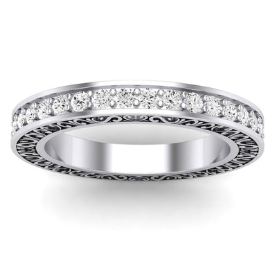 Jane Round Cut Diamond Eternity Band (Clarity Enhanced) whitegold