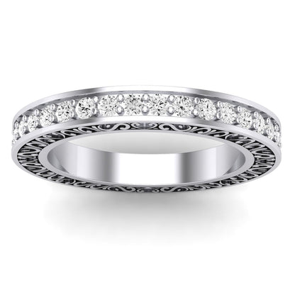 Jane Round Cut Moissanite Eternity Band whitegold